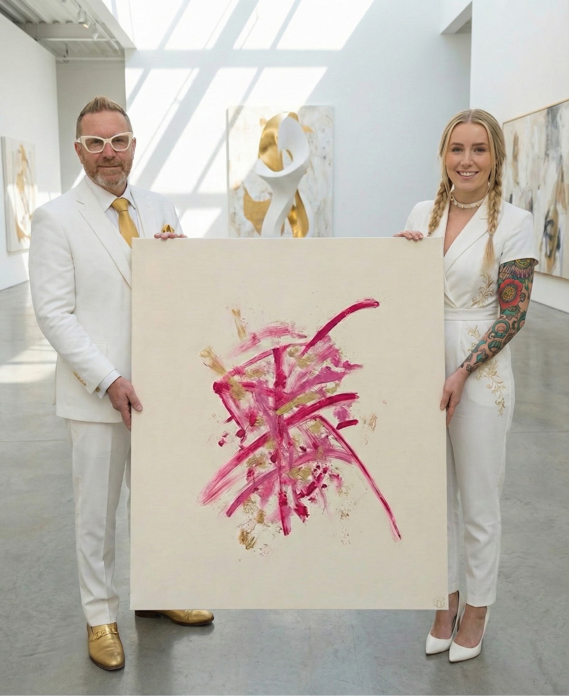 Fredrik and September with Pink Dress